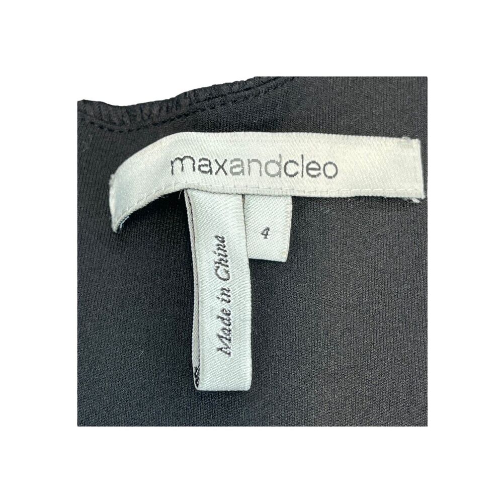 Max & Cleo Fit & Flare Dress Girls 4 Textured Belted Cap Sleeve Square Neck - Picture 3 of 7